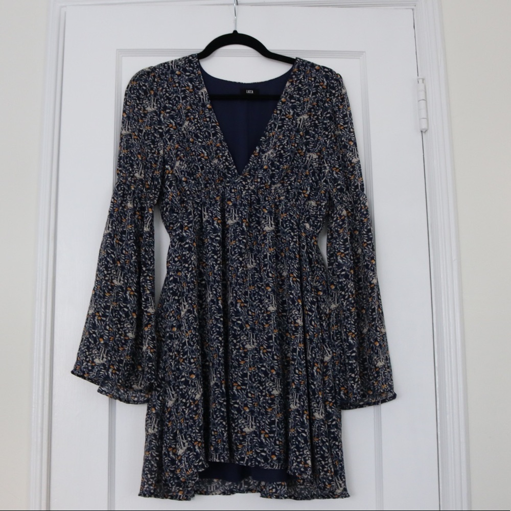 Urban Outfitters Patterned Long Sleeve Dress